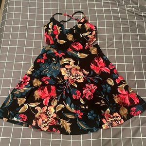 SHEIN Black floral cut out mini dress.Size S. Eur36 US 4. Never Worn.